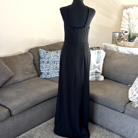 Bebe double split sheer bodice long slip gown cocktail Midi Dress size M - Picture 6 of 14